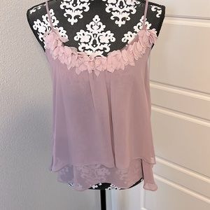 Mauve Cami, Collar Detail, EUC